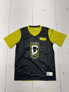 MLS Go Columbus Crew Black Yellow Print Athletic Shirt Boys Size Large - Picture 1 of 5