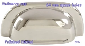 Melburry Becherzug / Griff 64 mm Lochraum Nickel poliert 86 mm lang - Bild 1 von 3