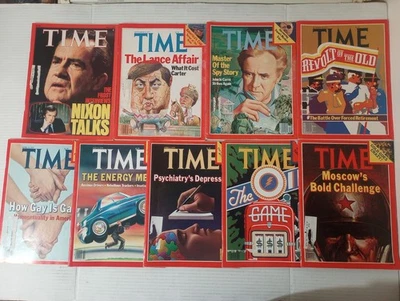 Time Magazine Lot Of 9 Issues 1977-1980 Homosexuality Nixon Oil Moscow - Image 1 of 4