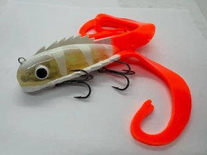 Esca muschiata 11" Chaos Tackle Show personalizzata Mid Medussa arancione Ghost Jerkbait - Foto 1 di 1