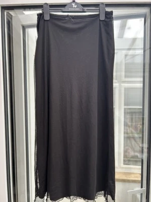 WOMENS H&M DIVIDED BLACK NET LONG SKIRT SIZE SMALL BNWT - Image 1 of 4