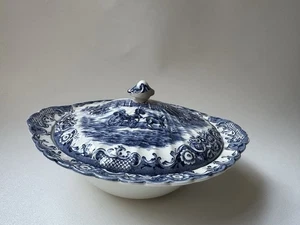 Johnson Brothers Heritage Hall French Provincial Covered Vegetable Bowl Blue - Picture 1 of 13