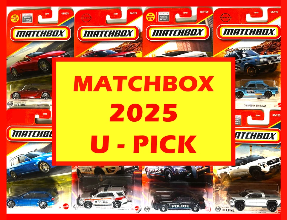 Matchbox 2025 Mainline U PICK Updated with Mix 12-M - Image 1 of 1