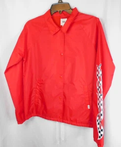 Van's Women's Red Flame Coach Windbreaker Jacket, Draw String Waist Lined Size M - Picture 1 of 3