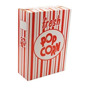 100 Pack Paper Popcorn Boxes, 6" L x 2 1/2"W x 8 1/2 "H Close Top Movie - Picture 1 of 8