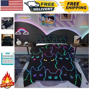 Kawaii Cat Twin Comforter Set with Pillow Case - Perfect for All Seasons - Picture 1 of 9
