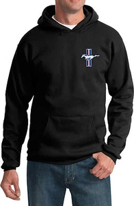 Mens Ford Mustang Hoodie The Legend Lives Crest Pocket Print Hoody - Picture 1 of 17