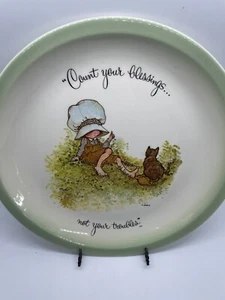 Plato Holly Hobbie Edición Coleccionista Vintage EE. UU. 1972 Cuenta Tus Bendiciones 10 1/4" - Imagen 1 de 3