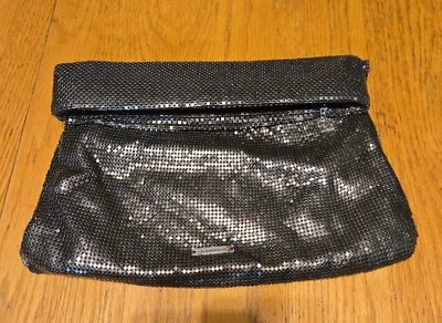 BCBGMAXAZRIA Clutch Handbag SACOCHE SILVER GUN METAL Mesh - Image 1 of 4