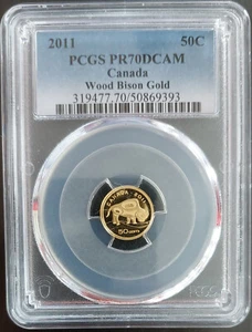 2011 CANADA Proof Gold 50c WOOD BISON Coin PCGS PR70 Finest TOP POP (4 in 70) - Bild 1 von 3