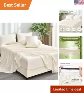 6PCS Cooling Sheets Set Queen Size, 100% Rayon Derived from Bamboo for Hot Sleep - Picture 1 of 8
