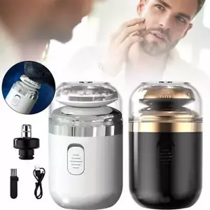 2 in 1 Mini Electric Shaver Portable Men Razor Nose Beard Clipper USB Trimmer - Picture 1 of 19