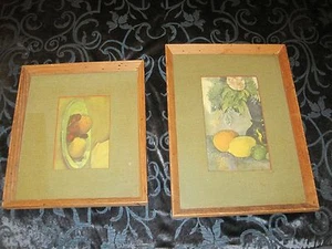 Vintage Fruit Framed and Matted Prints pre 1950s - Picture 1 of 11