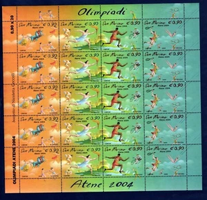 SAN MARINO 2004 OLYMPIC GAMES IN MINIFOHULL MNH** - Picture 1 of 1