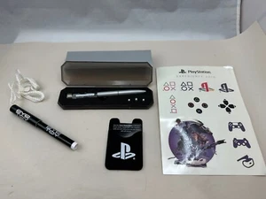 Sony Playstation Promo Lot Light Up Pen w/Case Blue Light, Tattoos, Pen, More! - Picture 1 of 12