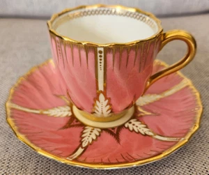 Copelands Spode England Antique 1800s Art Deco Demitasse Teacup and Saucer Set - Picture 1 of 10