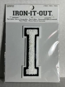 Iron-It-Out Peel & Stick Iron On Varsity Letter I White 4” X 2” New - Picture 1 of 3
