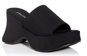 Jeffrey Campbell 6Teen Wedge Platform Sandal, Black Mesh, 8.5M, New W/ Box - Picture 1 of 3