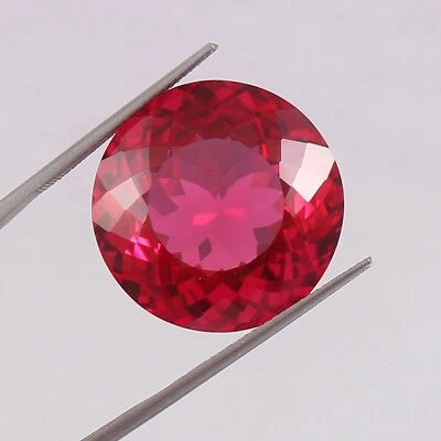 AAA Natural Flawless Mozambique Blood Red Ruby 23x23 MM Round Cut Loose Gemstone - Image 1 of 4