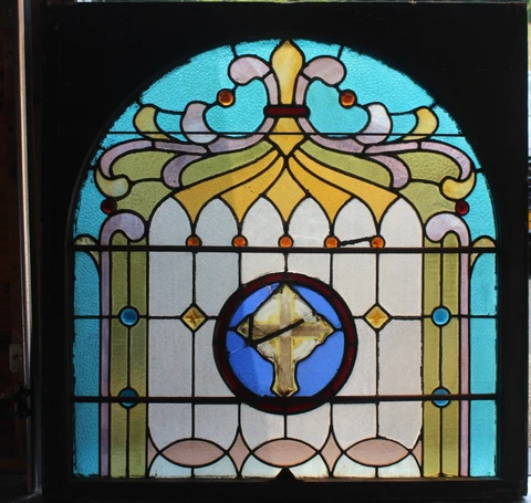 Old Georgian church sash stain glass windows Cover