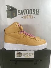 Nike By You ID Air Force 1 high Size 7.5 women’s Tan Pink Linen