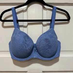 Wacoal 853201 Lace Finesse T-Shirt Lined Underwire Bra US Size 34 DDD Periwinkle - Picture 1 of 5
