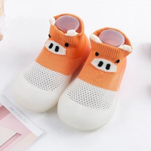 Newborn Baby Girls Boys Non-Slip Soft Sole Cotton Socks Fashion Walking Shoes - Picture 1 of 17