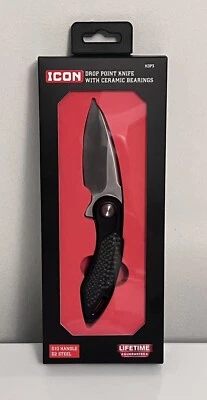 Icon Drop Point Knife  D2 Blade Ceramic Bearings KDP3 Item 70613 🔥NEW🔥 FAST - Image 1 of 2
