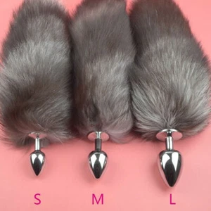 UK Women Faux Fox Tail Plug Anal Butt Stopper Stainless Steel Adult Flirt Toy - Picture 1 of 12