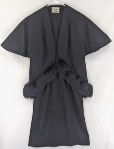 Vintage Claralura Original Fur Trimmed Coat and Dress Set - Picture 1 of 12