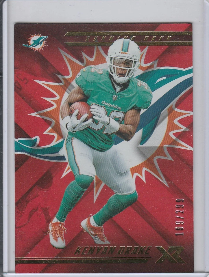 KENYAN DRAKE #5 RED PARALLEL 109/299 2018 PANINI XR DOLPHINS  - Image 1 of 1