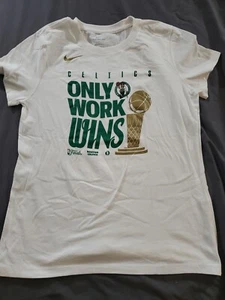 Boston Celtics Only Work Wins White Parade Champions Nike Basketball Womens Med - Picture 1 of 6