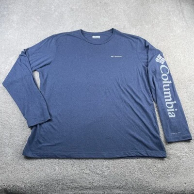 Columbia Shirt Mens 2XL XXL Blue Lightweight Performance Sleeve Logo Outdoors - Image 1 of 4