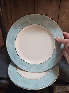 HOMER LAUGHLIN Cavalier Eggshell ROMANCE DINNER PLATES, 10-1/8", SET OF 2, VTG - Picture 1 of 15