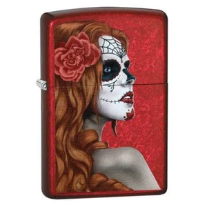 Zippo 28830 Tag der Toten: Mädchen Süßigkeiten Apfel rotes Taschenfeuerzeug - Bild 1 von 2