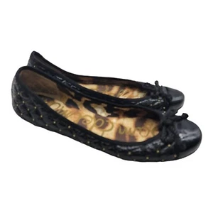 Sam Edelman Damenschuhe Größe 7,5 Calypso schwarze Ballerinas goldene Ösen - Bild 1 von 8