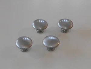 4 LARGE SOLID BRASS CABINET HANDLES - 38mm MUSHROOM KNOB - PEWTER FINISH - Picture 1 of 1