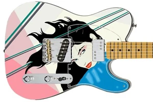 Chitarra Wrap Axe Skin Decalcomania Re-skin Salon Gunslinger anni '80 rosa CC Deville 1013 - Foto 1 di 17