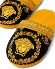 Versace I ♡ Baroque Cotton Slippers, Yellow Size Medium NWOT