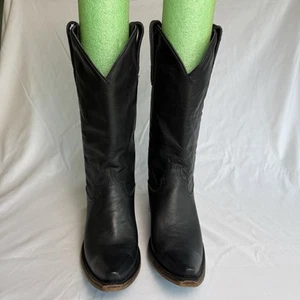 Lane EMMA JANE Womens Cowboy Boots Sz 10 Black Leather Western Style Snip Toe - Picture 1 of 15