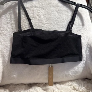 Skims Sheer Sculpt Bandeau Bra Size XS Onyx Removable Straps Kim Kardashian 1H - Picture 1 of 6