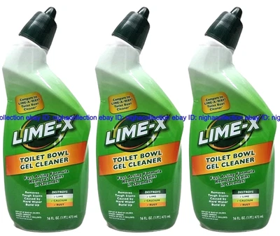 ( 3 ) Lime-x Liquid Toilet Bowl Gel Cleaner, Removes Lime Calcium Rust 16 oz Ea - Image 1 of 4