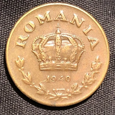 1940 Romania 1 Leu Nickel-Brass Coin - AU (About Uncirculated) condition - Image 1 of 4