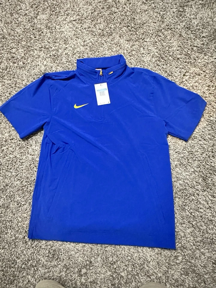 Nike Mens Medium Coaches 1/4 Zip Hooded Short Sleeve Football Jacket FJ9548-448