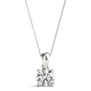 Ready To Ship 0.75 Ct DE/VVS Lab Grown Diamond Solitaire Pendant With Chain - Picture 1 of 16
