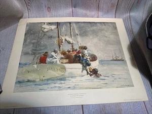 Vintage 1940 Schwammangeln, Bahamas von Winslow Homer lebende amerikanische Kunst - Bild 1 von 5