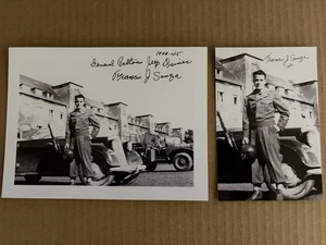 (2) Francis Sanza (Patton's Jeep Driver) Autographed Pictures Autograph - Picture 1 of 1