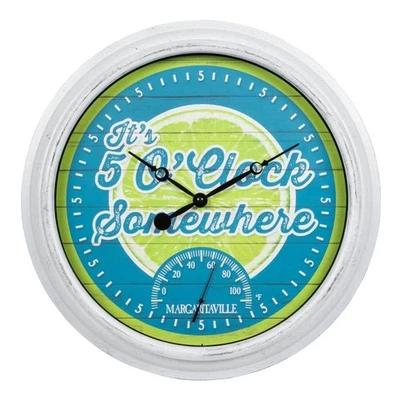 La Crosse Technology Wall Clock 15.75" Temperature Margaritaville It's 5 O'Clock - Image 1 of 4