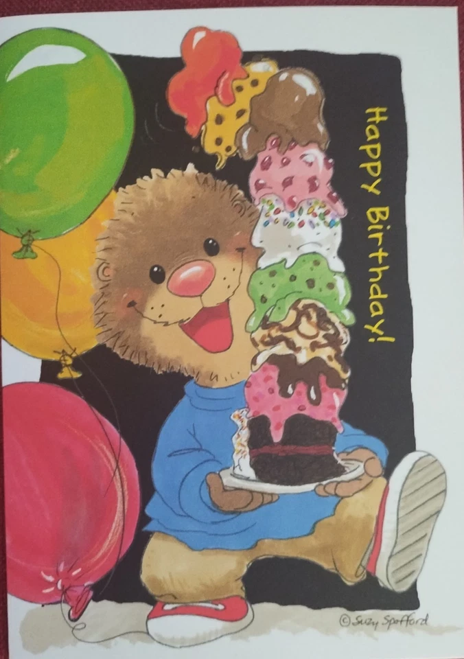 SUZY'S ZOO OLLIE MARMOT HAPPY BIRTHDAY GREETING CARD W/ENVELOPE - Image 1 of 2