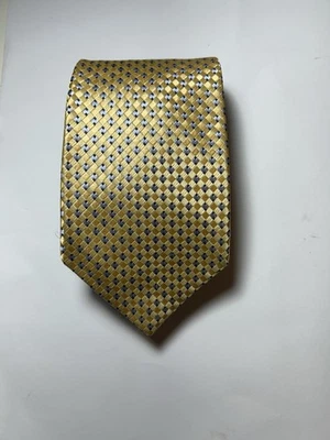 Corbata Michael Kors Hombre Seda Cuello Dorado Y Azul 59”L, 3.5”W, Excelente Estado Foto 1 de 2